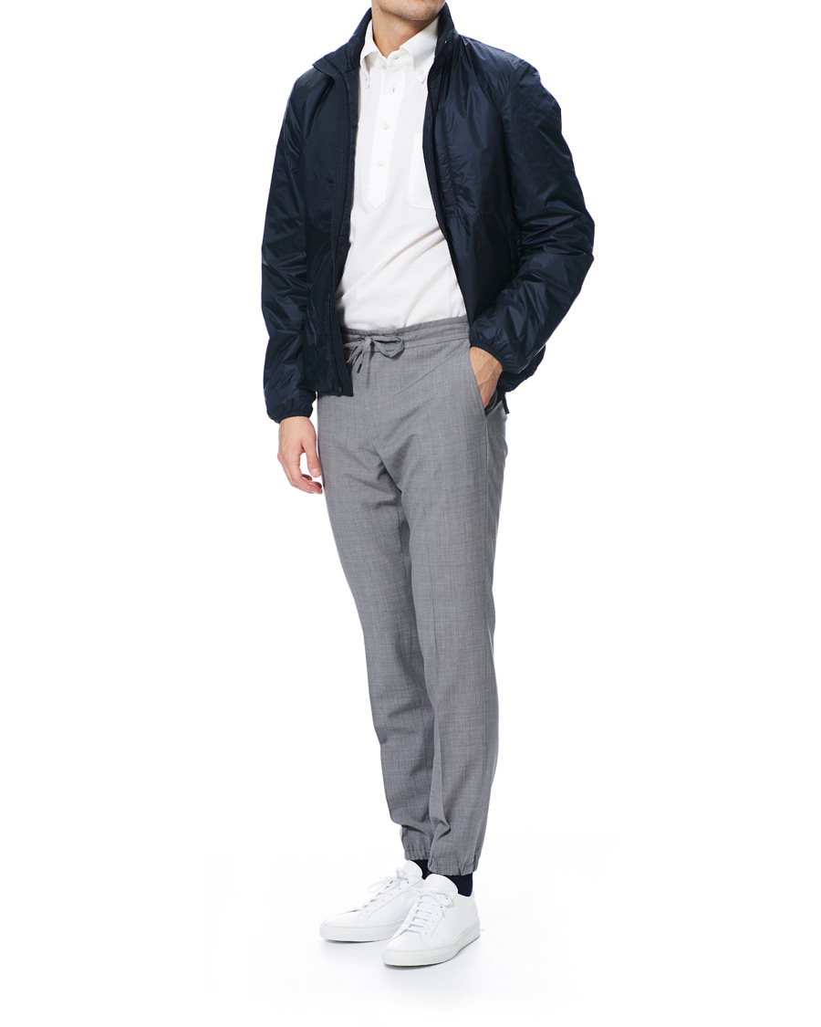 Herre | Bukser | Z Zegna | Techmerino Washable Drawstring Trousers Light Grey