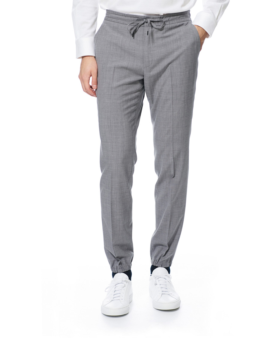 Herre | Bukser | Z Zegna | Techmerino Washable Drawstring Trousers Light Grey