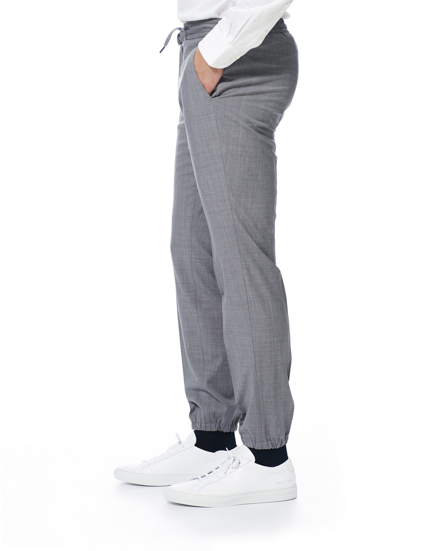Herre | Bukser | Z Zegna | Techmerino Washable Drawstring Trousers Light Grey