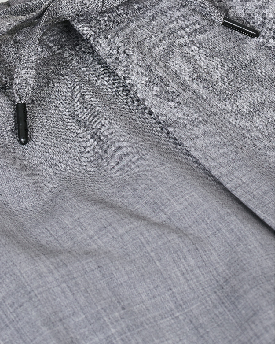 Herre | Bukser | Z Zegna | Techmerino Washable Drawstring Trousers Light Grey