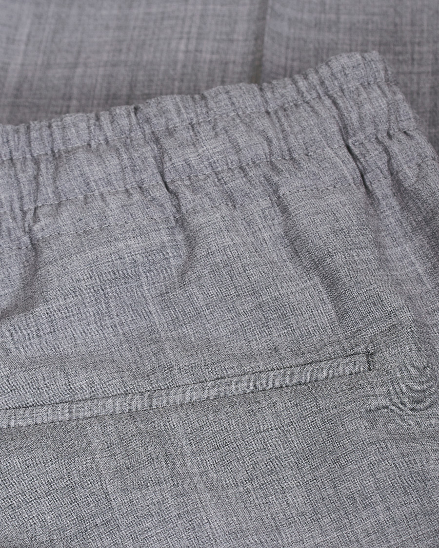 Herre | Bukser | Z Zegna | Techmerino Washable Drawstring Trousers Light Grey