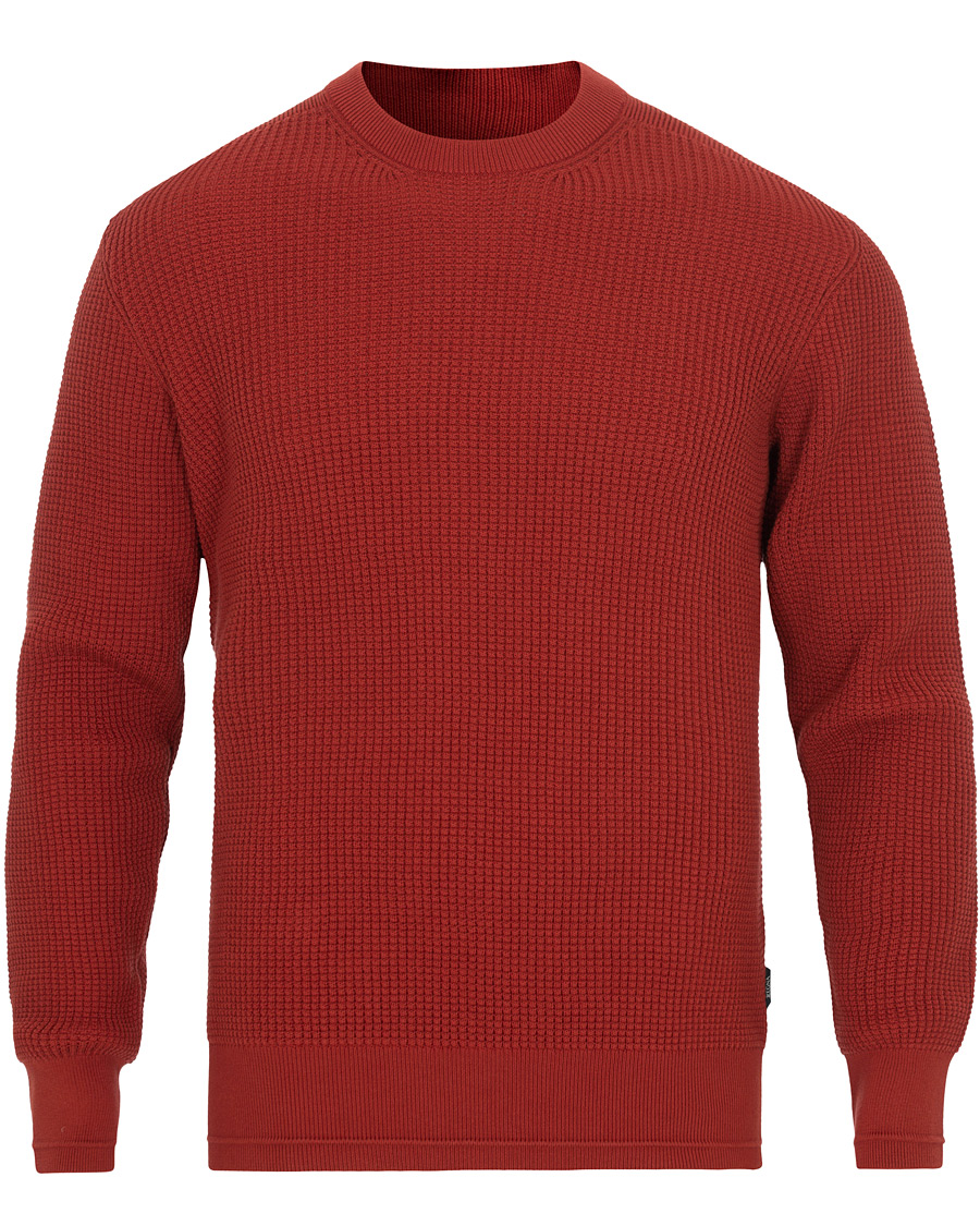 Herre | Gensere | Z Zegna | Waffle Knitted Sweater Dark Orange
