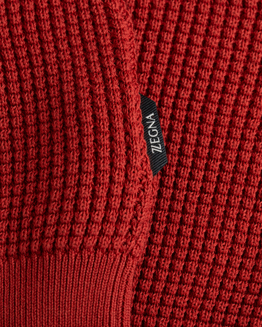 Herre | Gensere | Z Zegna | Waffle Knitted Sweater Dark Orange