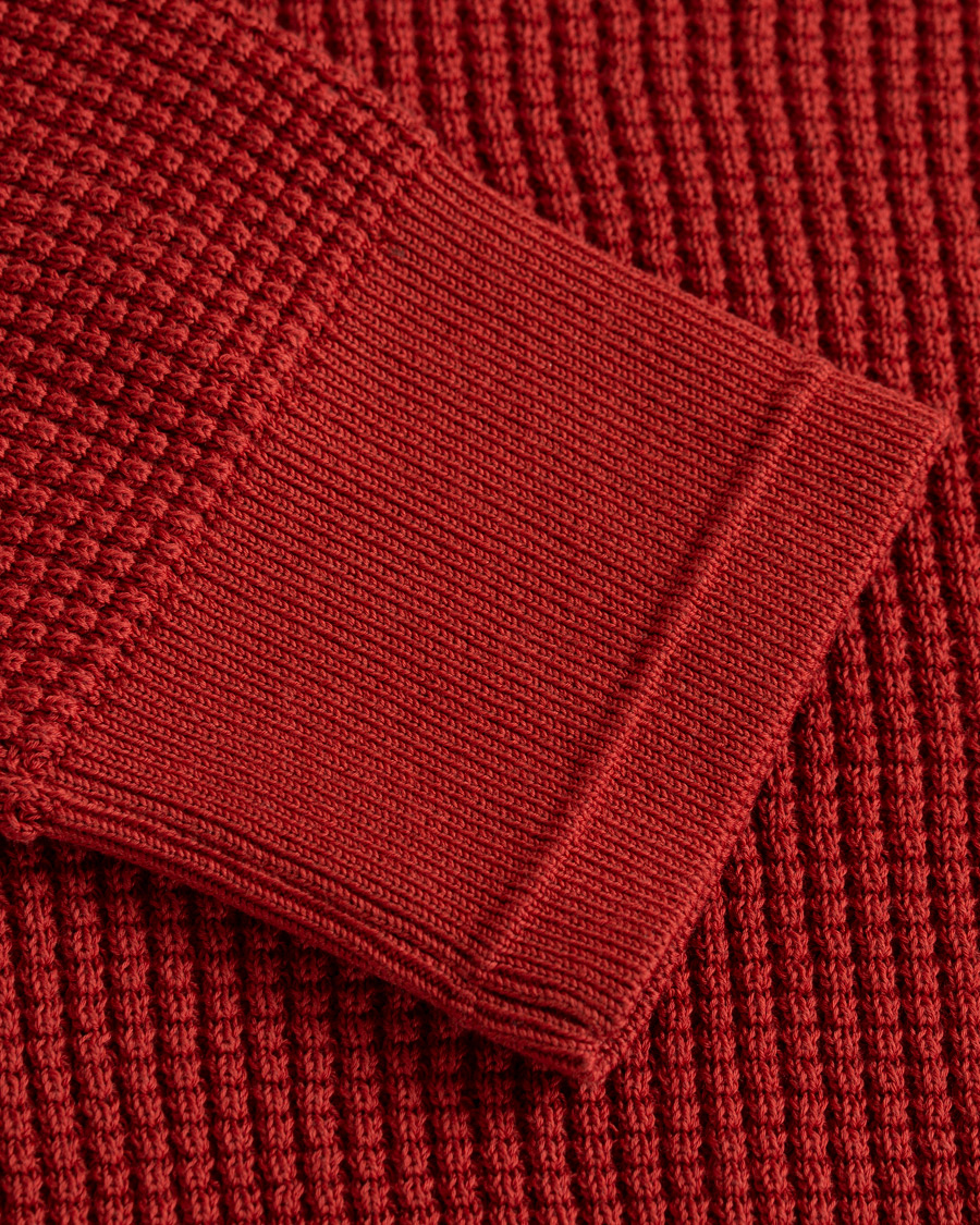 Herre | Gensere | Z Zegna | Waffle Knitted Sweater Dark Orange