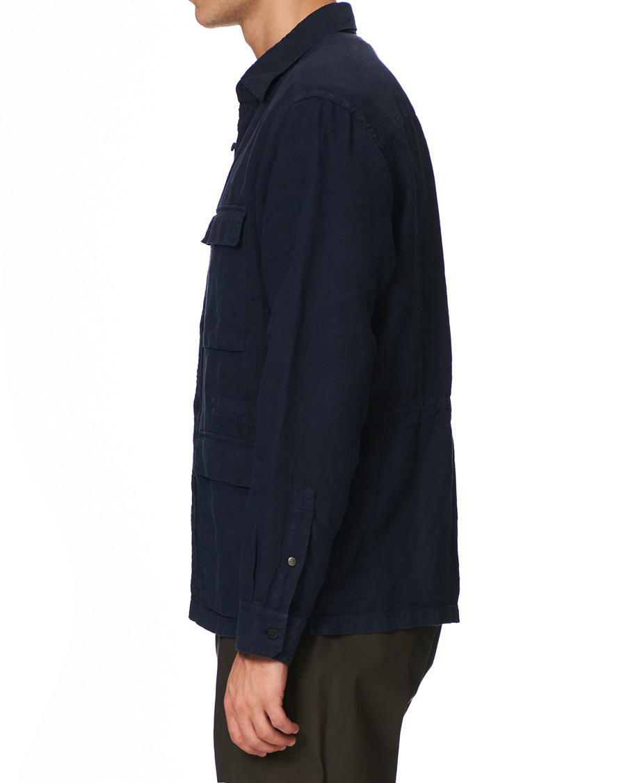 Herre | Jakker | Z Zegna | Sahariana Linen Overshirt Navy