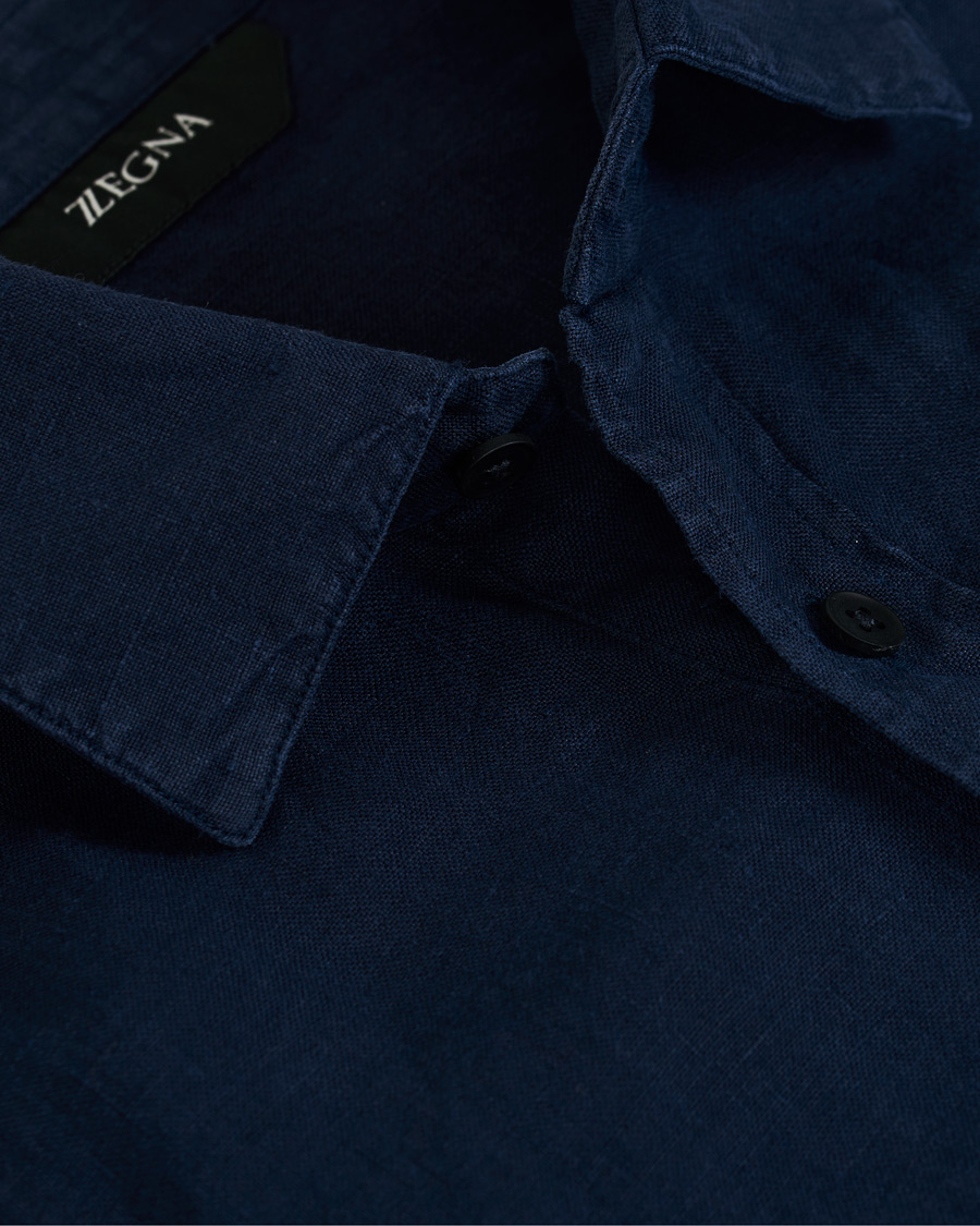 Herre | Jakker | Z Zegna | Sahariana Linen Overshirt Navy
