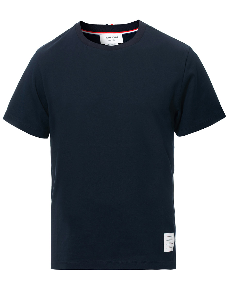 Herre | T-Shirts | Thom Browne | Side Slit Short Sleeve T-Shirt Navy