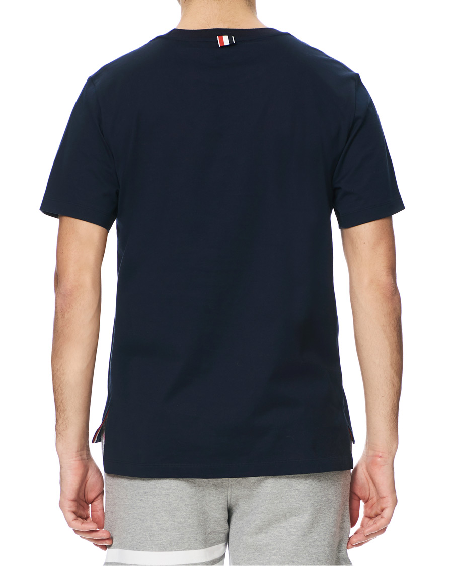 Herre | T-Shirts | Thom Browne | Side Slit Short Sleeve T-Shirt Navy