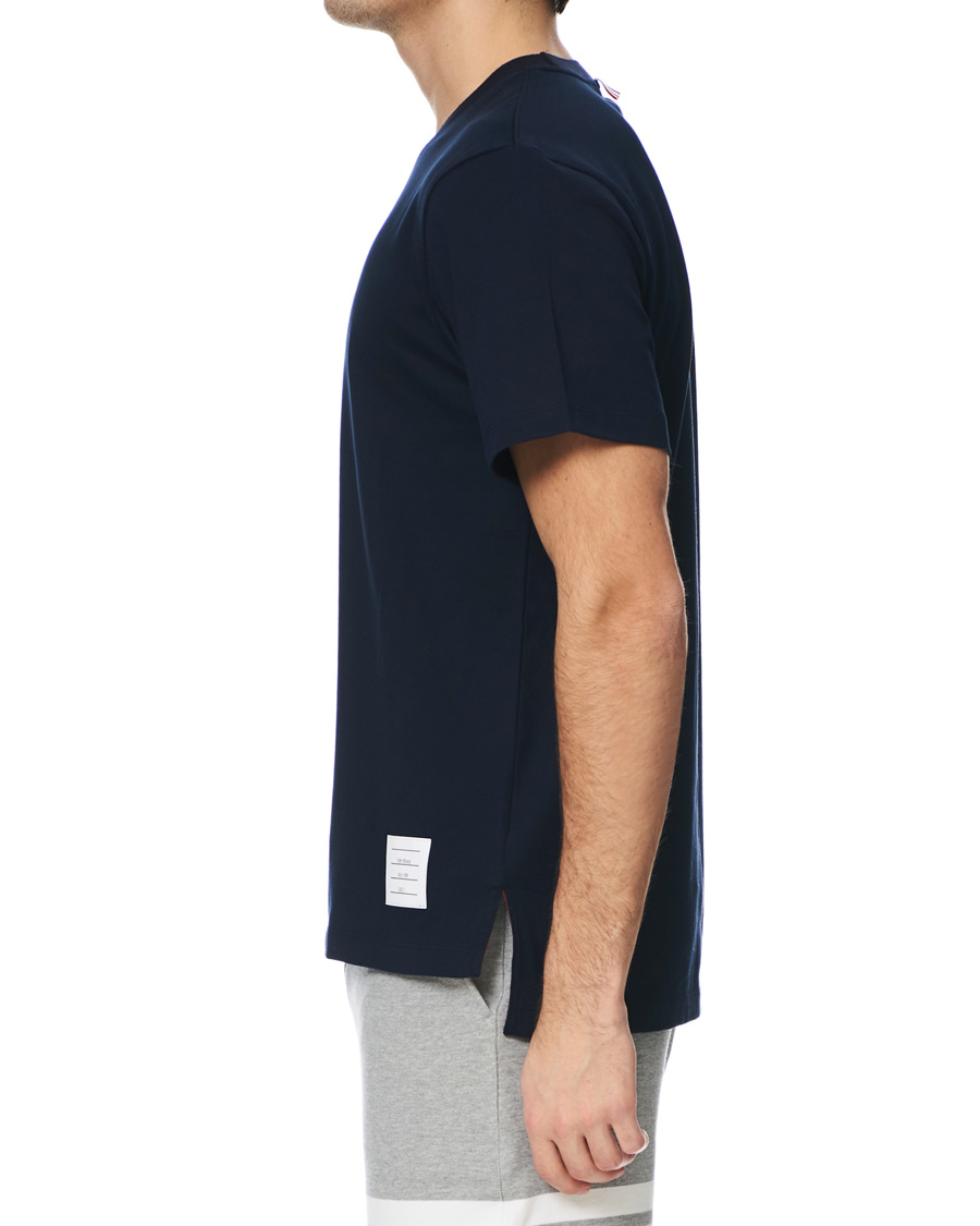 Herre | T-Shirts | Thom Browne | Side Slit Short Sleeve T-Shirt Navy