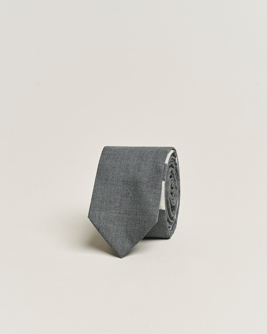 Herre | Thom Browne 4 Bar Classic Tie Medium Grey | Thom Browne | 4 Bar Classic Tie Medium Grey