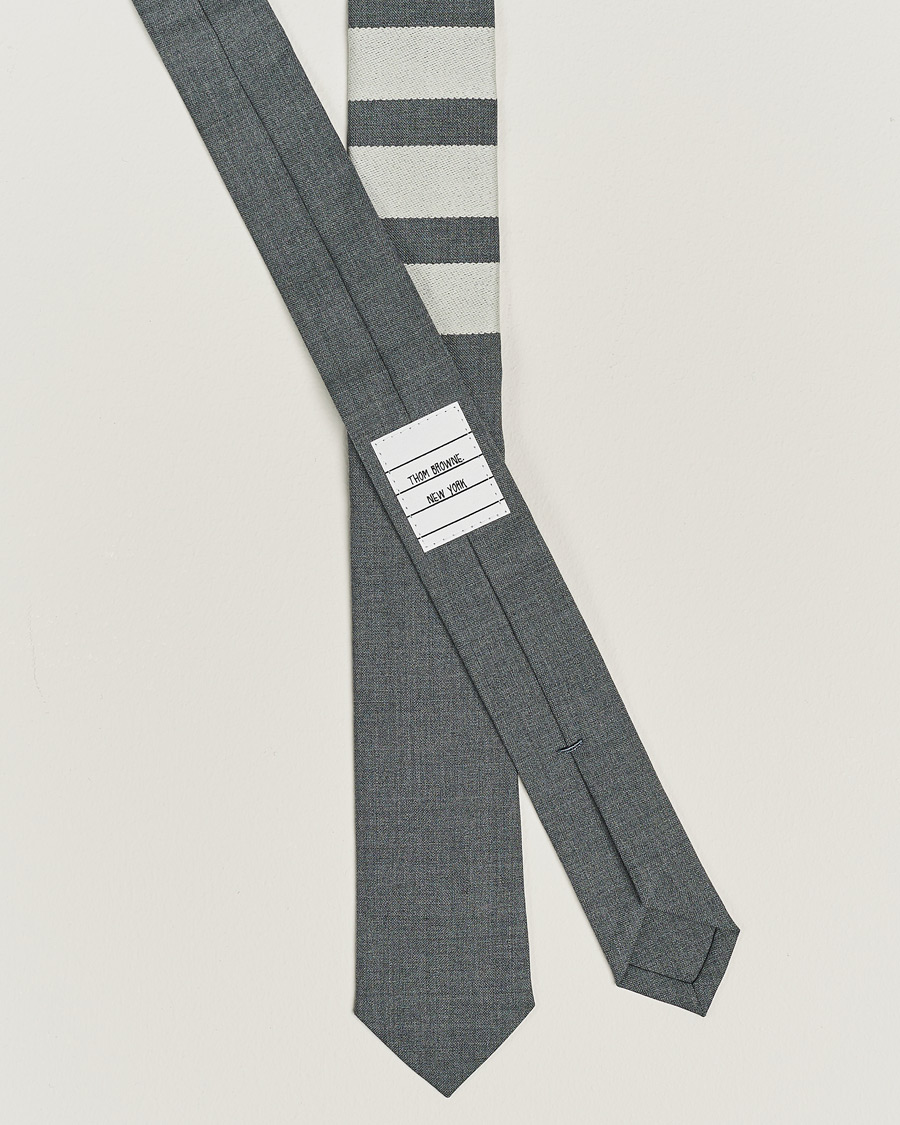Herre | Thom Browne 4 Bar Classic Tie Medium Grey | Thom Browne | 4 Bar Classic Tie Medium Grey