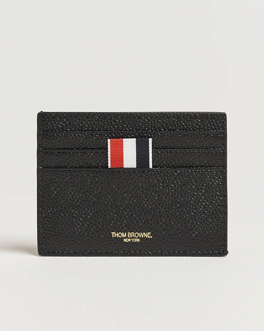 Herre | Thom Browne Pebble Grain Single Card Holder Black | Thom Browne | Pebble Grain Single Card Holder Black