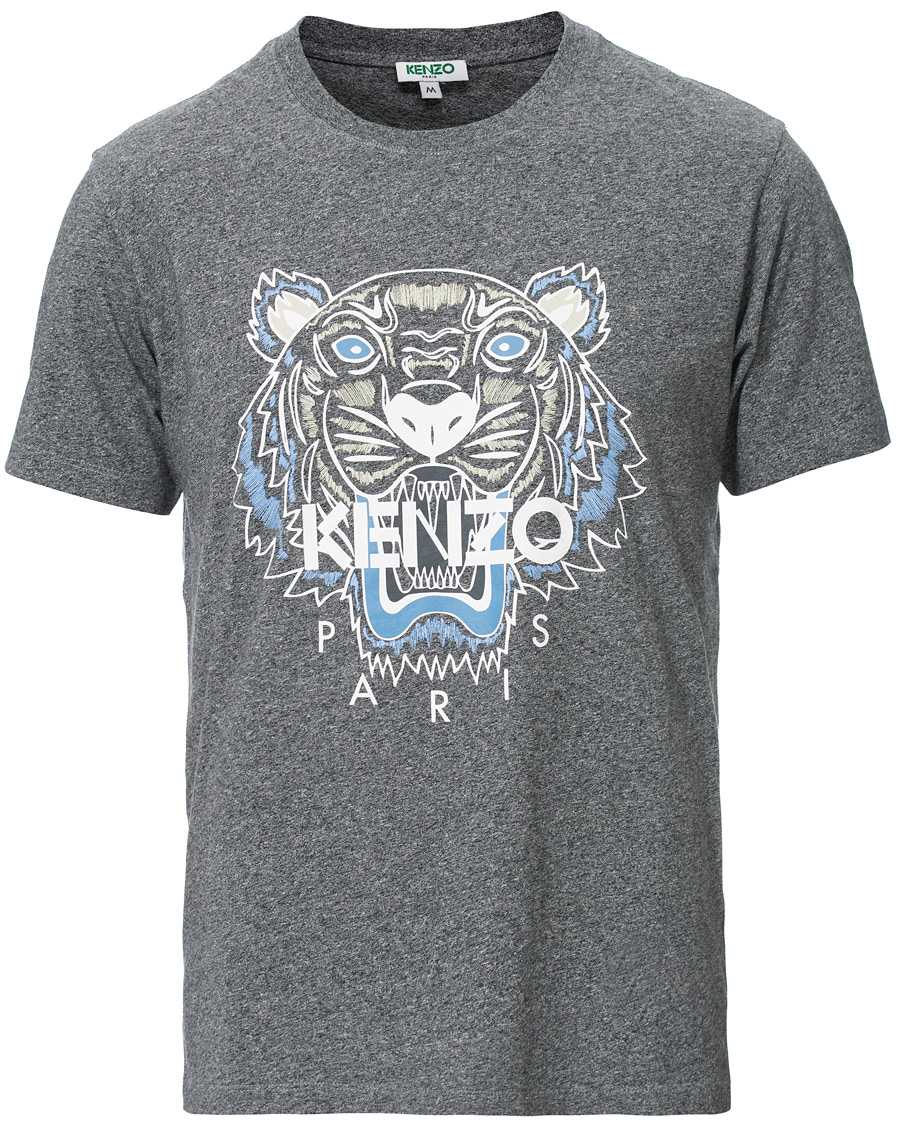 Herre | T-Shirts | KENZO | Tiger Crew Neck Tee Grey Melange