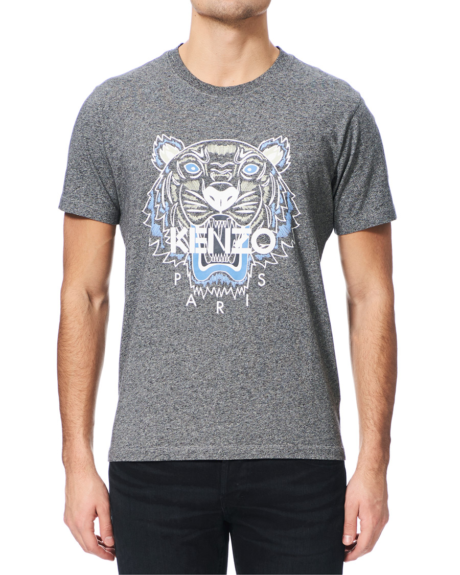 Herre | T-Shirts | KENZO | Tiger Crew Neck Tee Grey Melange