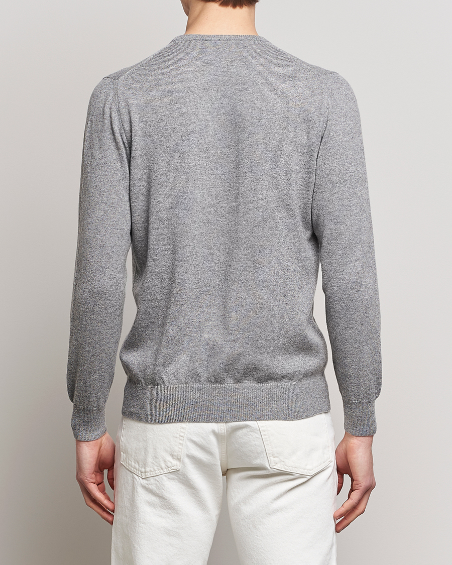Herre | Gensere | Piacenza Cashmere | Cashmere Crew Neck Sweater Light Grey