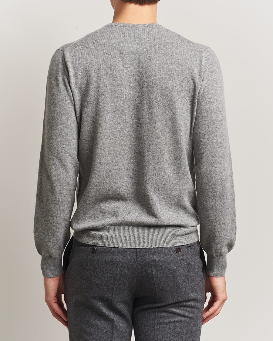 Herre | Gensere | Piacenza Cashmere | Cashmere Crew Neck Sweater Light Grey