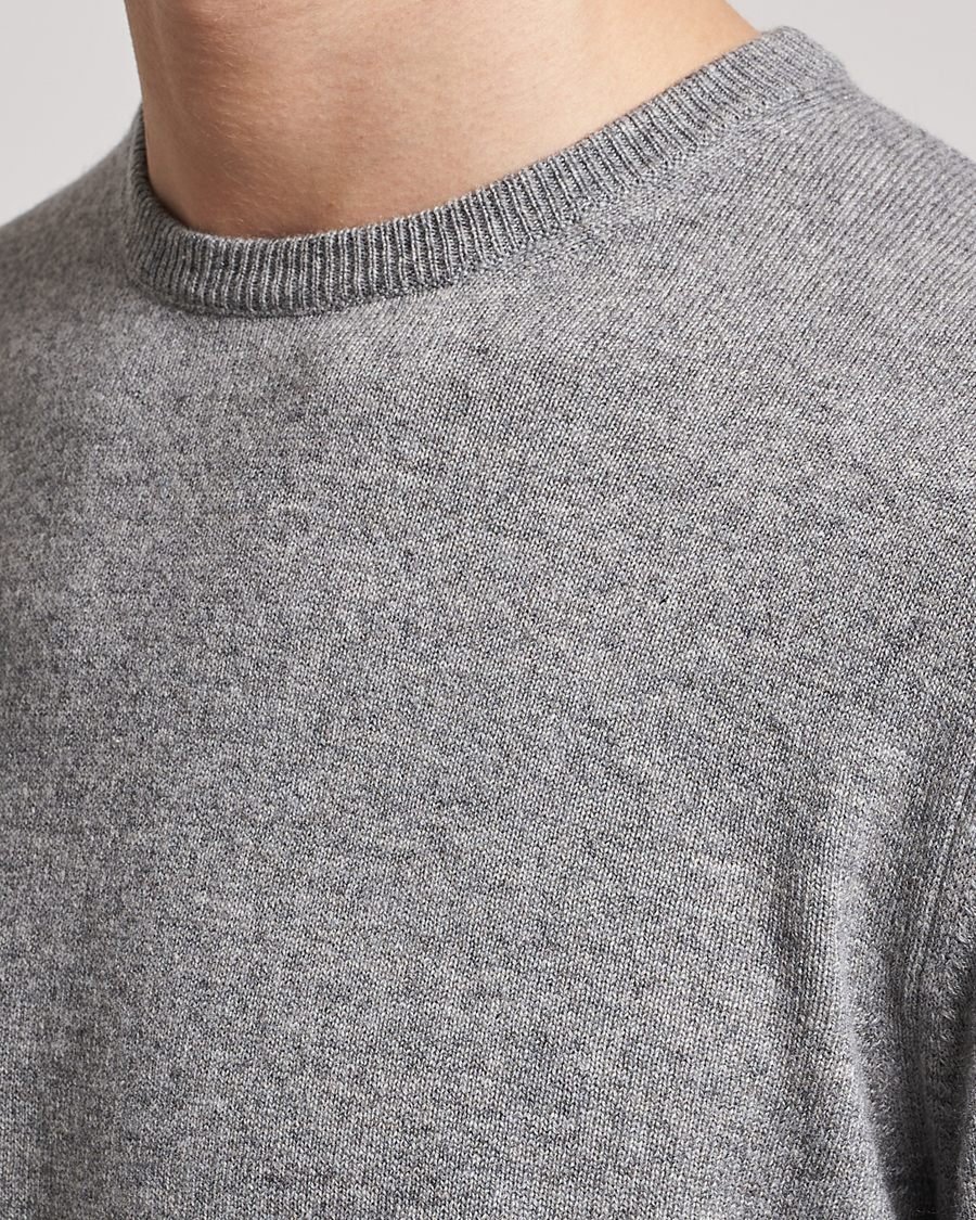 Herre | Gensere | Piacenza Cashmere | Cashmere Crew Neck Sweater Light Grey