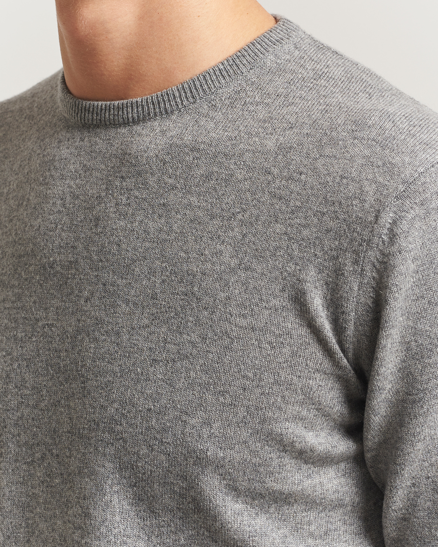 Herre | Gensere | Piacenza Cashmere | Cashmere Crew Neck Sweater Light Grey