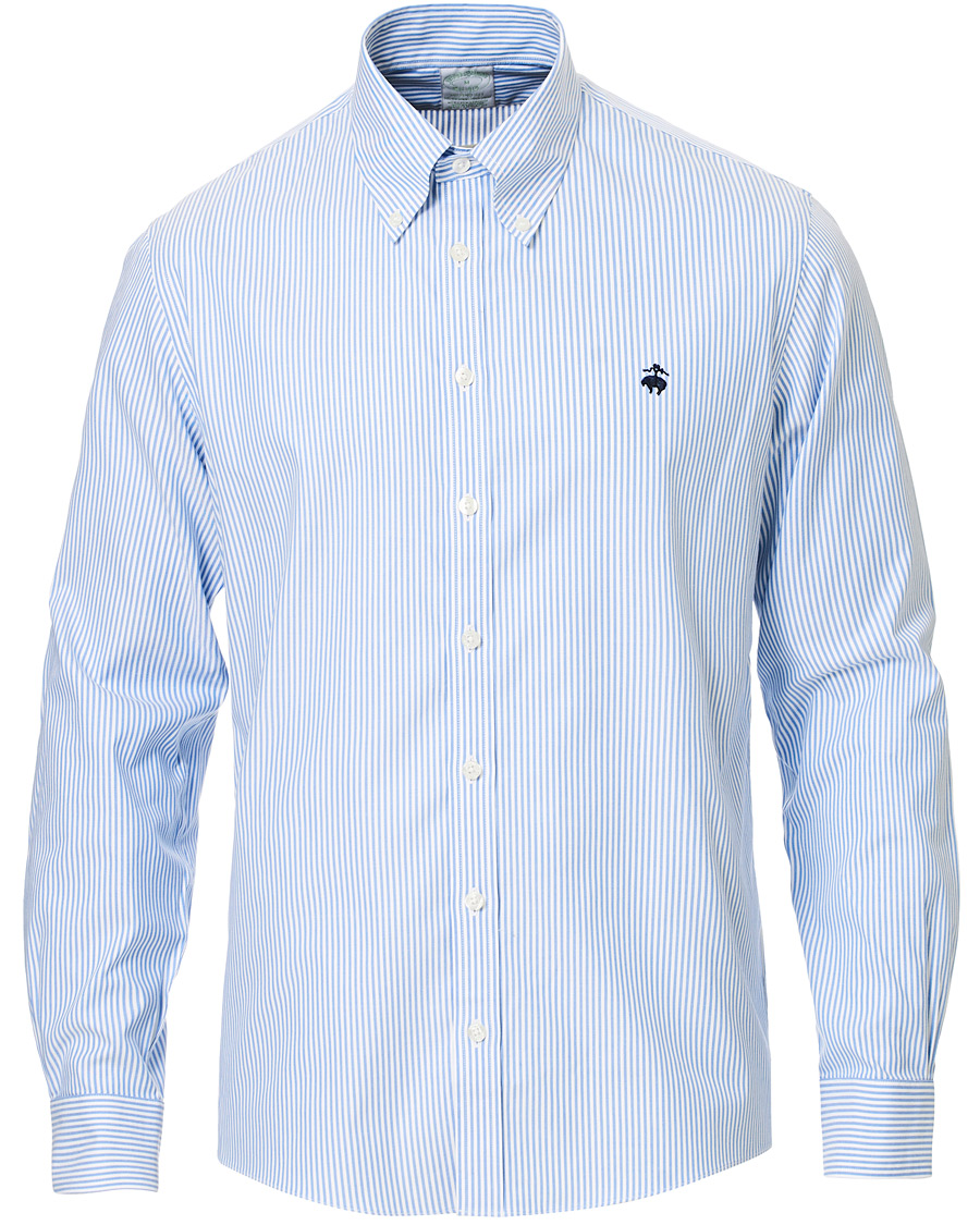 Herre | Skjorter | Brooks Brothers | Milano Fit Non Iron Striped Shirt Light Blue