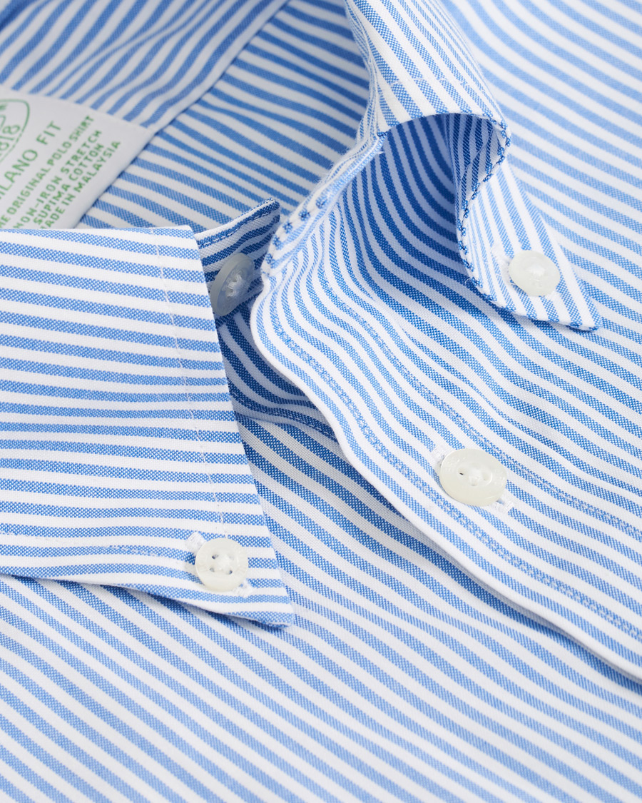 Herre | Skjorter | Brooks Brothers | Milano Fit Non Iron Striped Shirt Light Blue