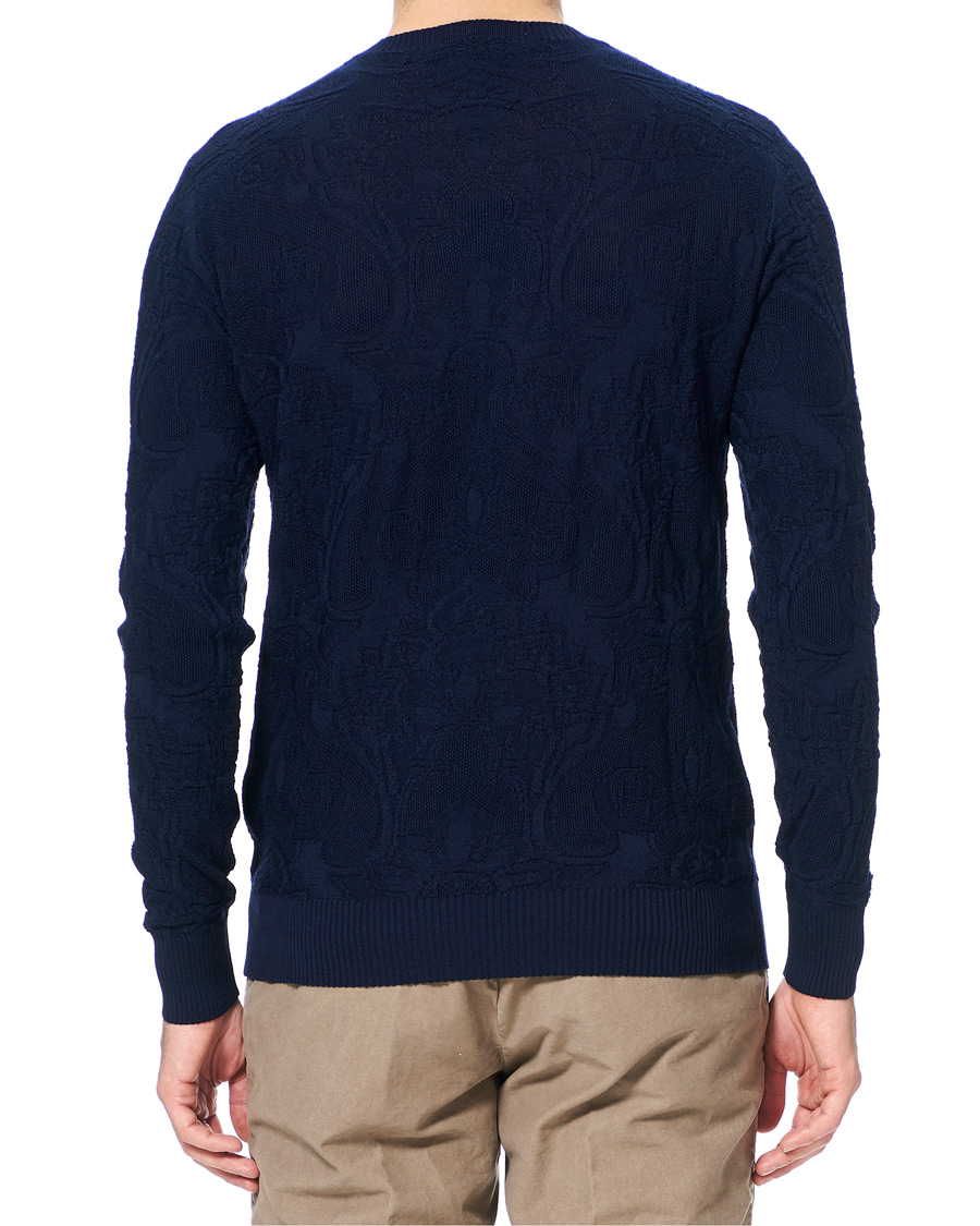 Herre | Gensere | Etro | Tonal Embroidery Knitted Sweater Dark Blue