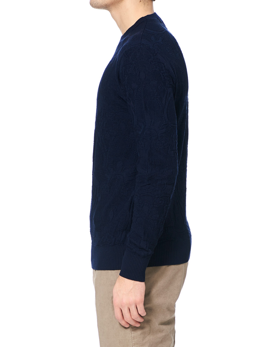 Herre | Gensere | Etro | Tonal Embroidery Knitted Sweater Dark Blue