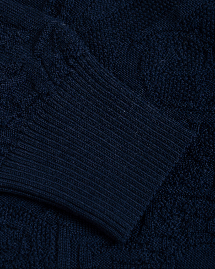 Herre | Gensere | Etro | Tonal Embroidery Knitted Sweater Dark Blue