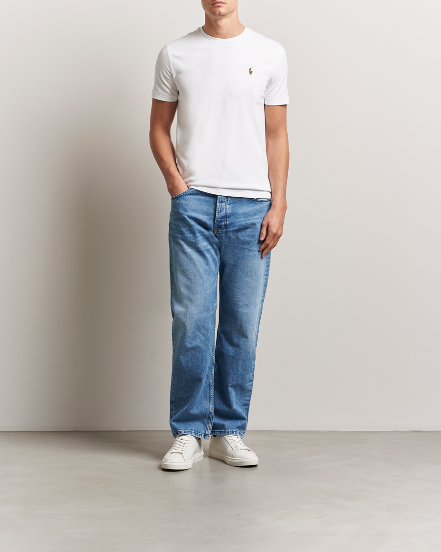 Herre | T-Shirts | Polo Ralph Lauren | Luxury Pima Cotton Crew Neck T-Shirt White