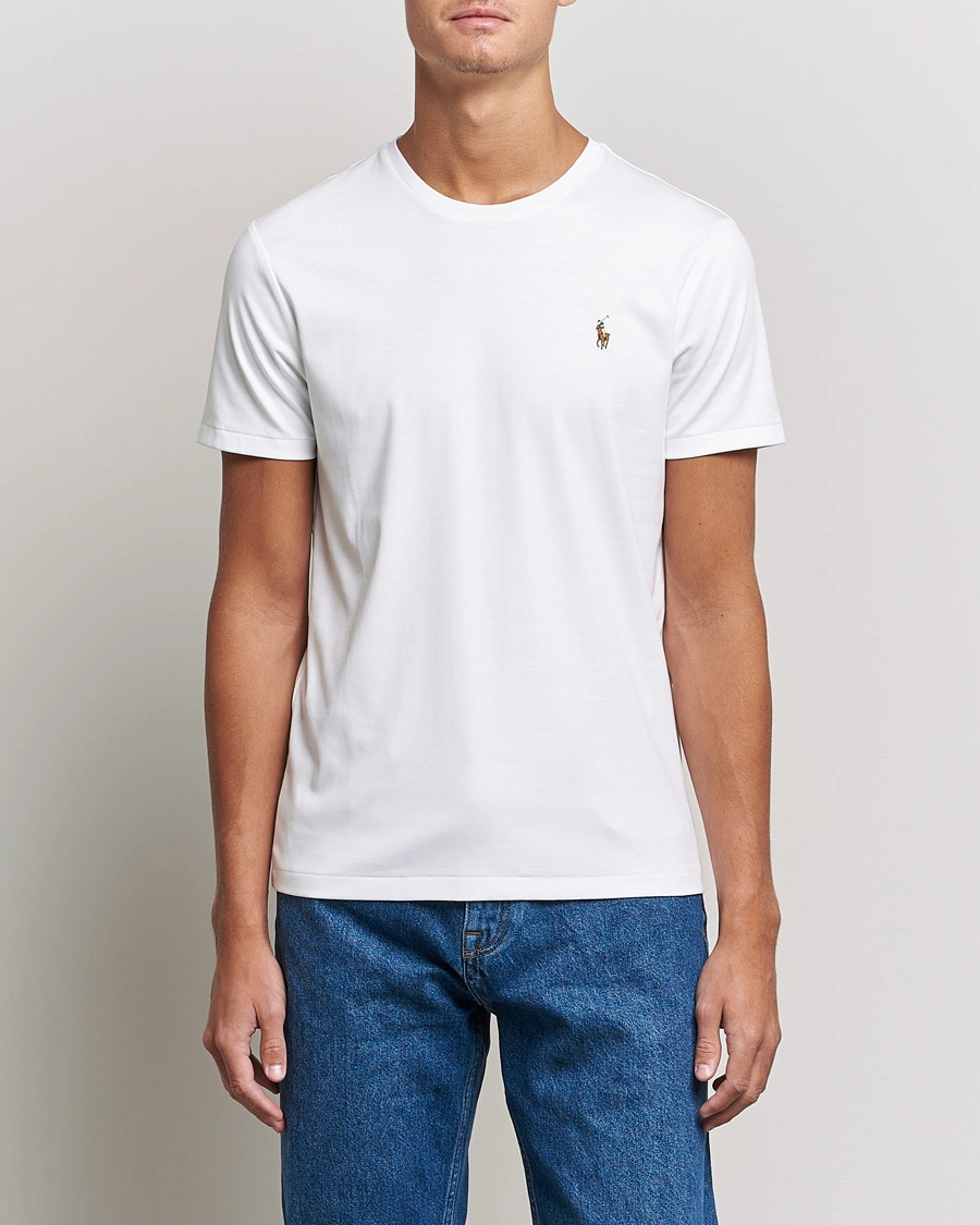 Herre | Hvite t-shirts | Polo Ralph Lauren | Luxury Pima Cotton Crew Neck T-Shirt White