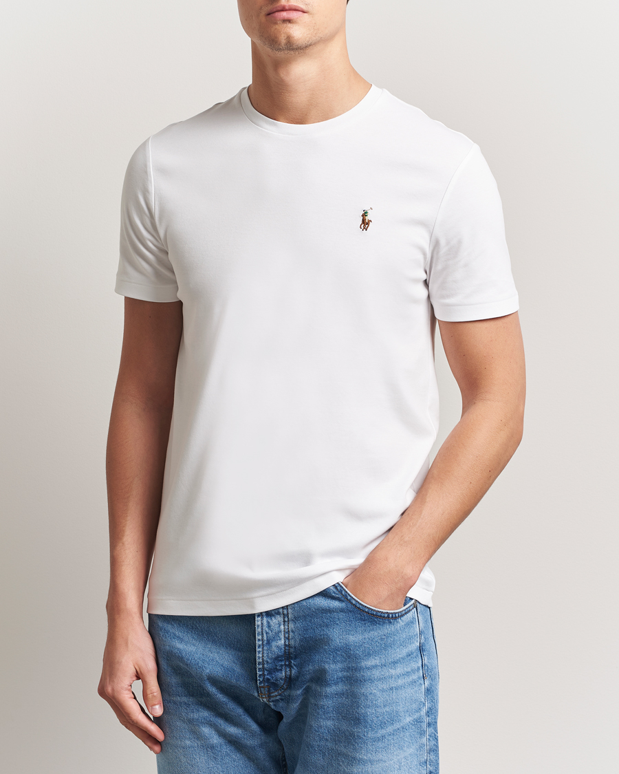 Herre | Kortermede t-shirts | Polo Ralph Lauren | Luxury Pima Cotton Crew Neck T-Shirt White