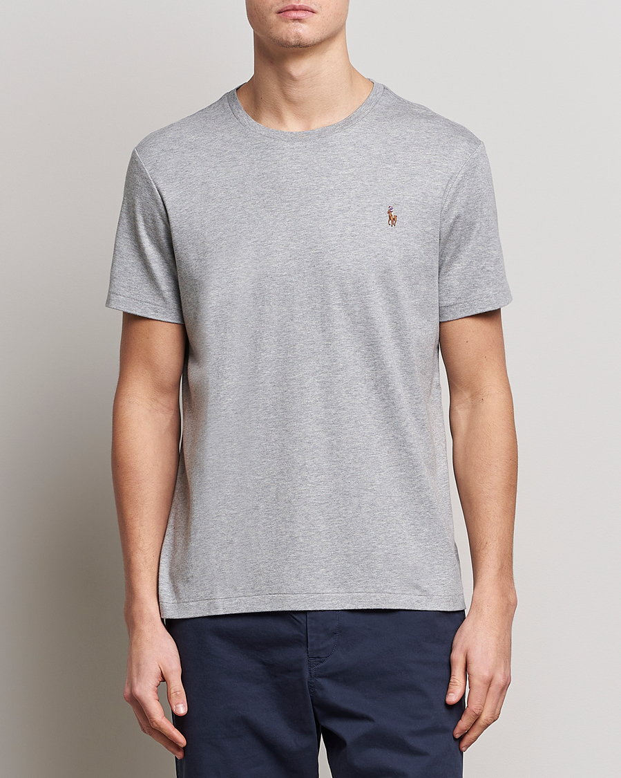 Herre | Preppy Authentic | Polo Ralph Lauren | Luxury Pima Cotton Crew Neck T-Shirt Andover Heather