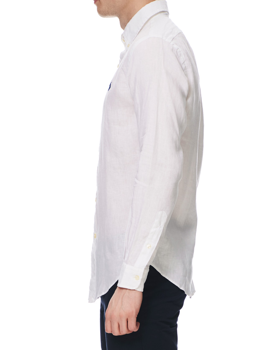 Herre | Skjorter | Polo Ralph Lauren | Slim Fit Linen Button Down Shirt White