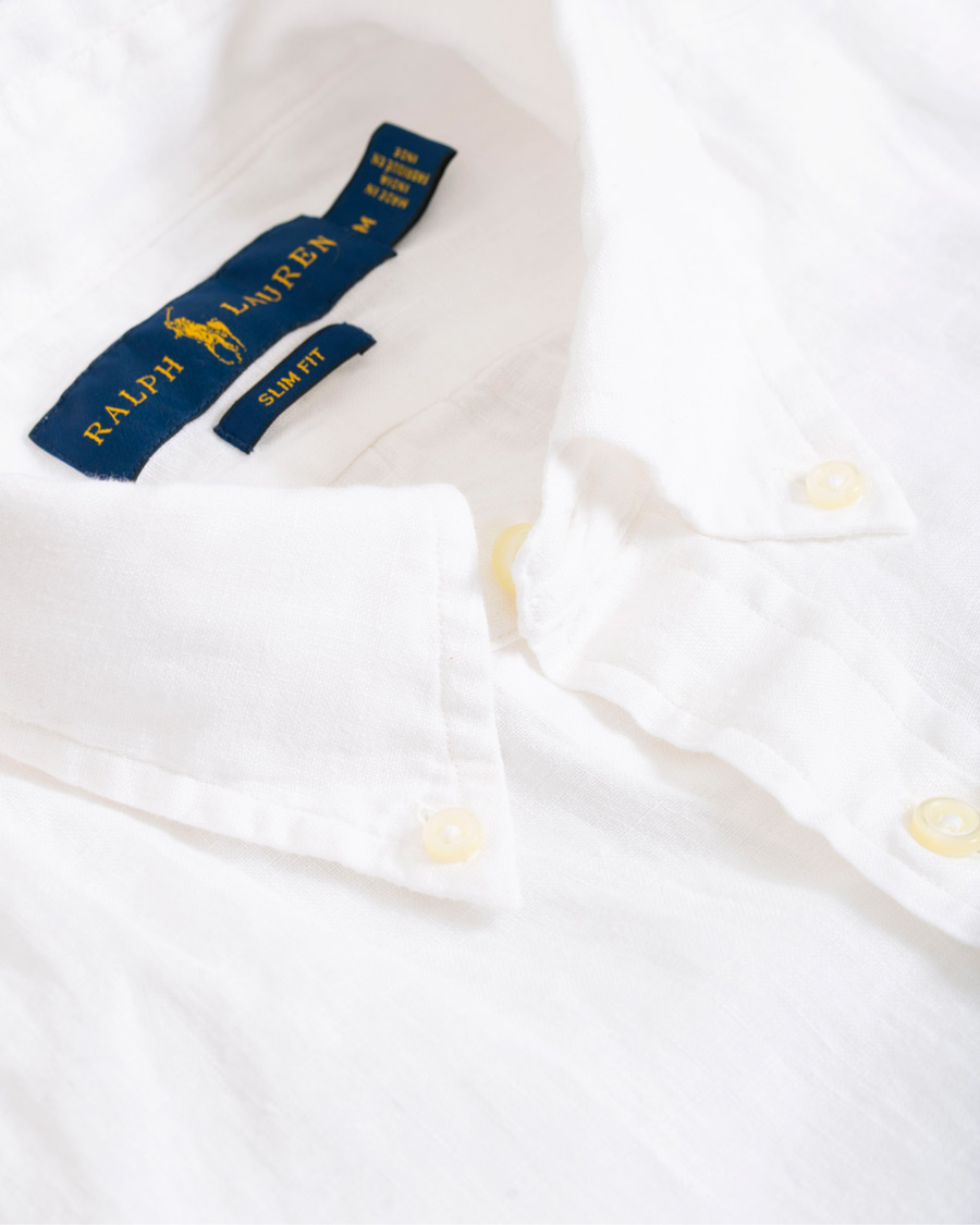Herre | Skjorter | Polo Ralph Lauren | Slim Fit Linen Button Down Shirt White
