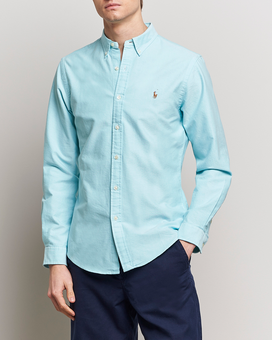 Herre | Casual | Polo Ralph Lauren | Slim Fit Oxford Button Down Shirt Aegean Blue