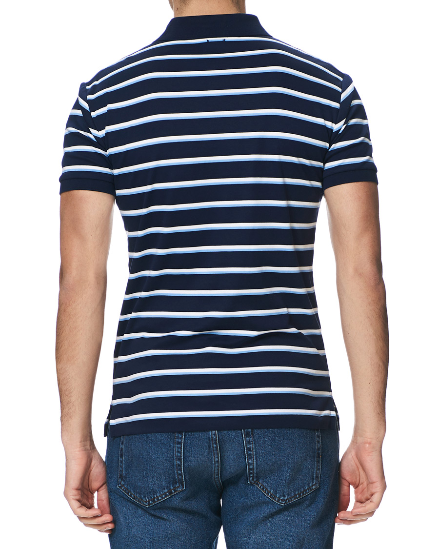 Herre | Pikéer | Polo Ralph Lauren | Slim Fit Luxury Pima Cotton Stripe Polo Navy