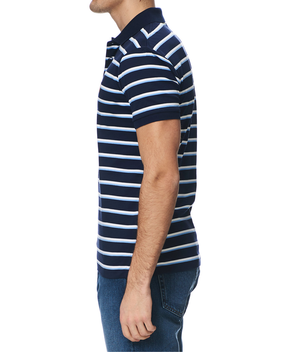 Herre | Pikéer | Polo Ralph Lauren | Slim Fit Luxury Pima Cotton Stripe Polo Navy