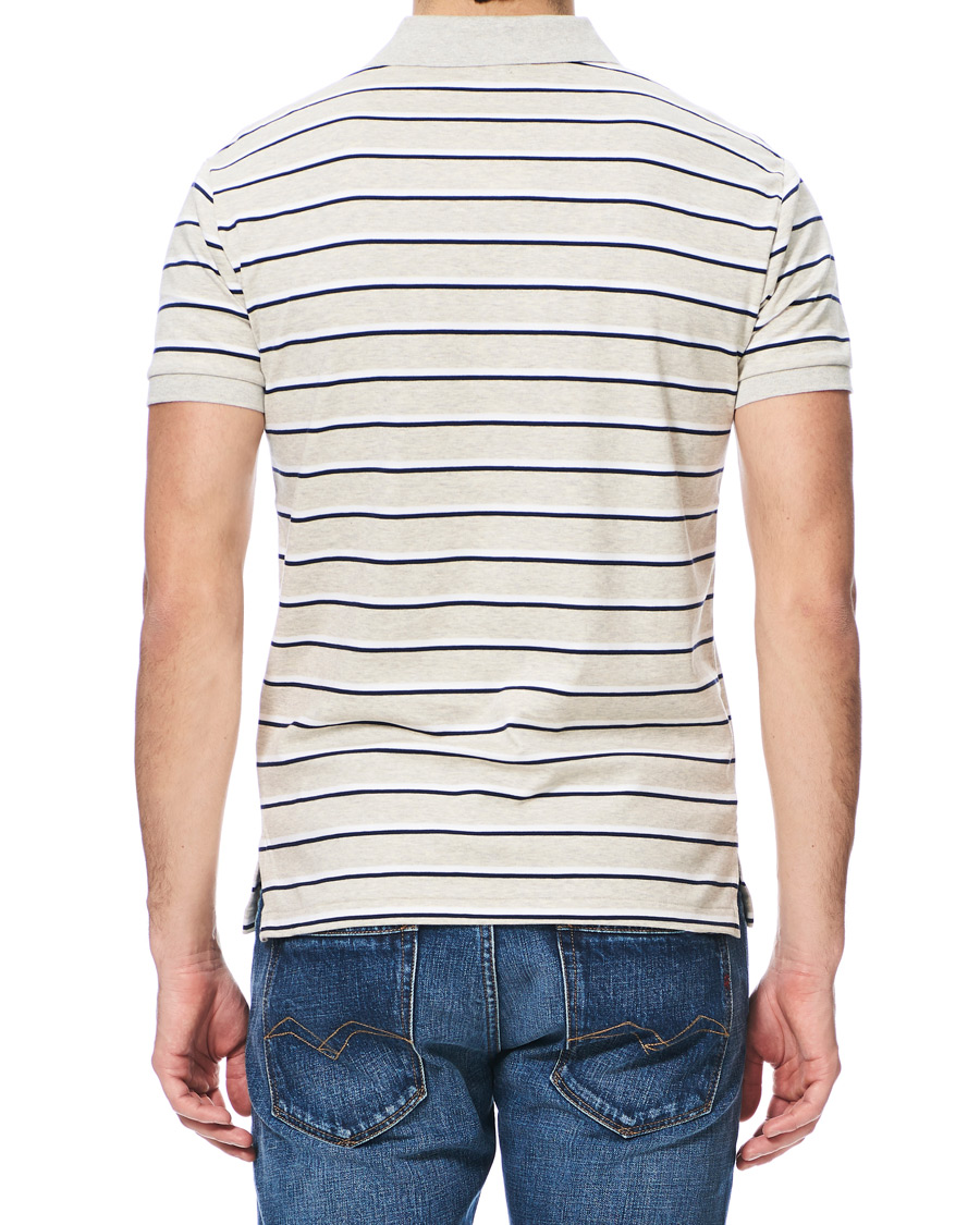Herre | Pikéer | Polo Ralph Lauren | Slim Fit Luxury Pima Cotton Stripe Polo Grey