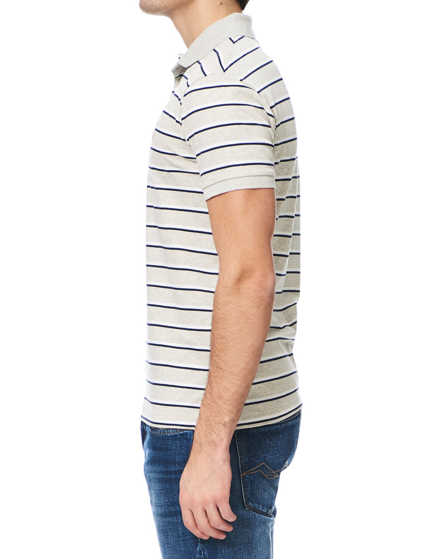 Herre | Pikéer | Polo Ralph Lauren | Slim Fit Luxury Pima Cotton Stripe Polo Grey