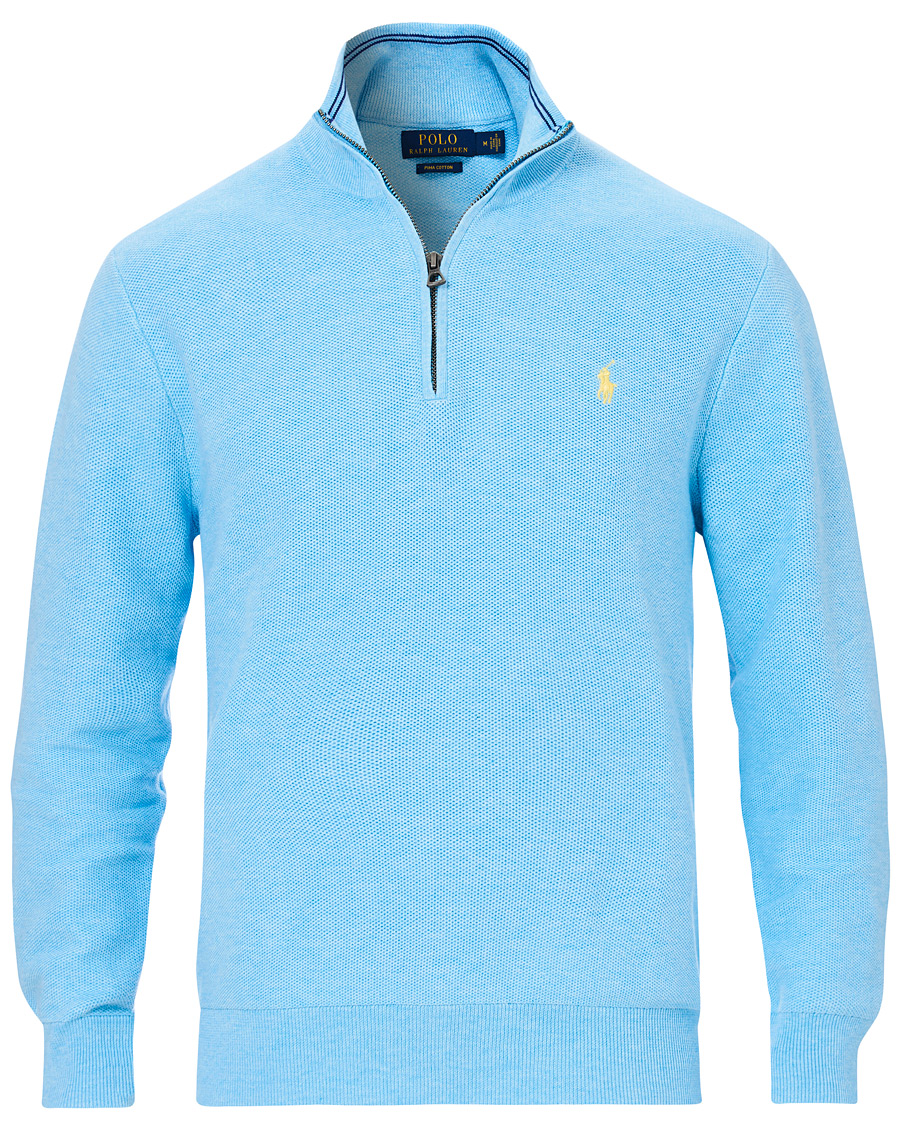 Herre | Gensere | Polo Ralph Lauren | Texture Half Zip Light Blue Heather