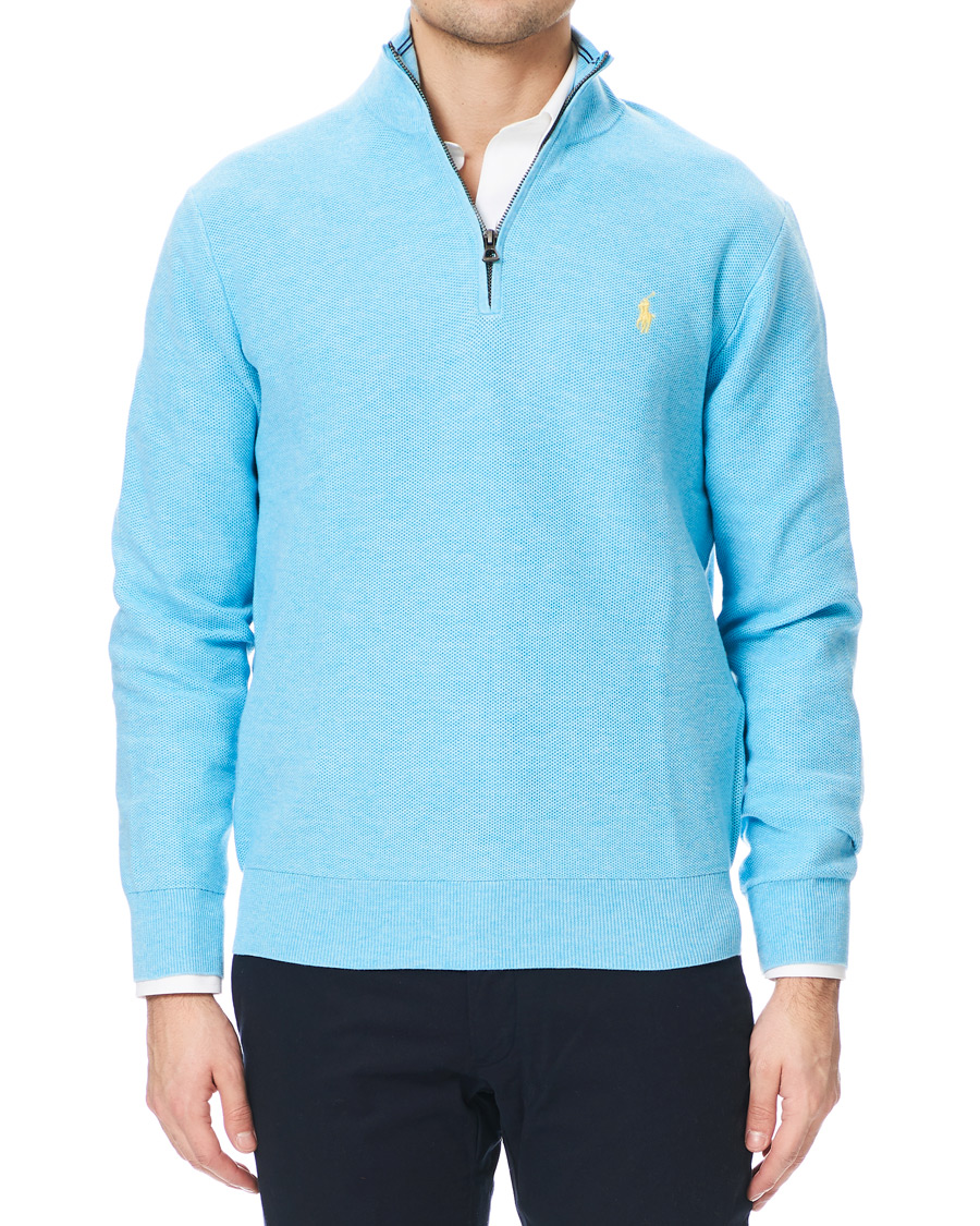 Herre | Gensere | Polo Ralph Lauren | Texture Half Zip Light Blue Heather