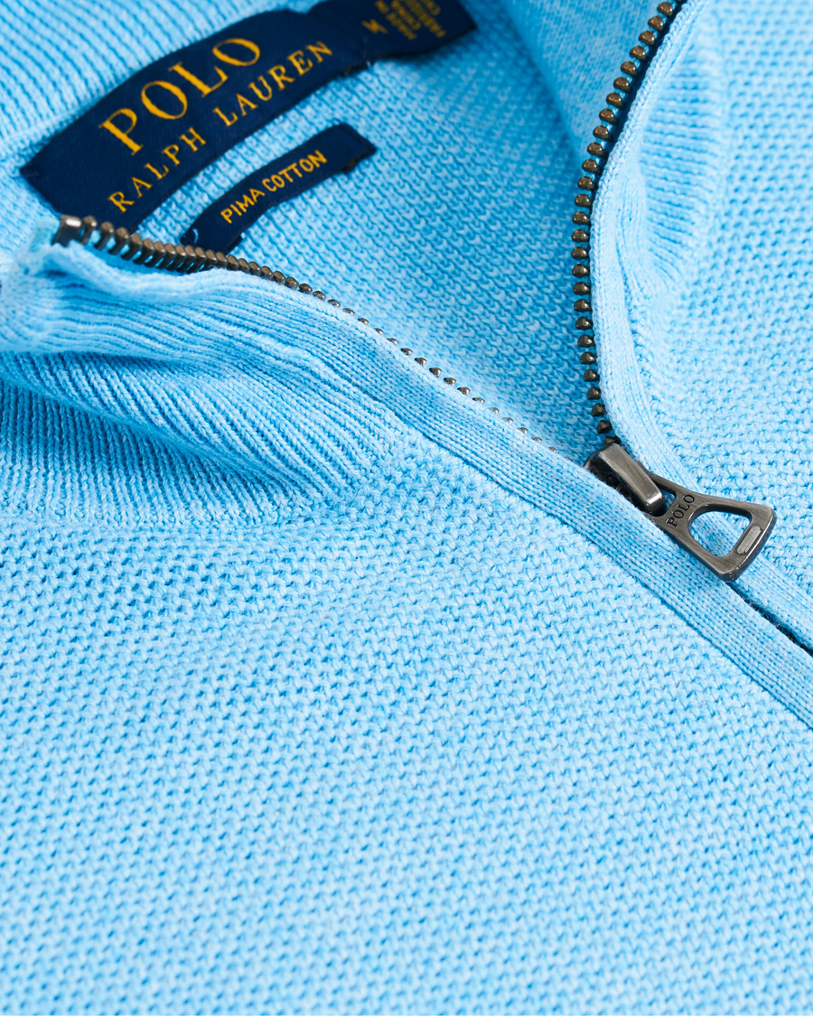 Herre | Gensere | Polo Ralph Lauren | Texture Half Zip Light Blue Heather