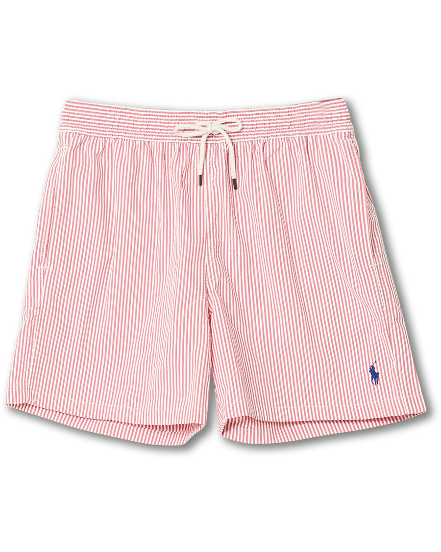 Herre | Badeshorts | Polo Ralph Lauren | Seersucker Stripe Swimshorts Red/White