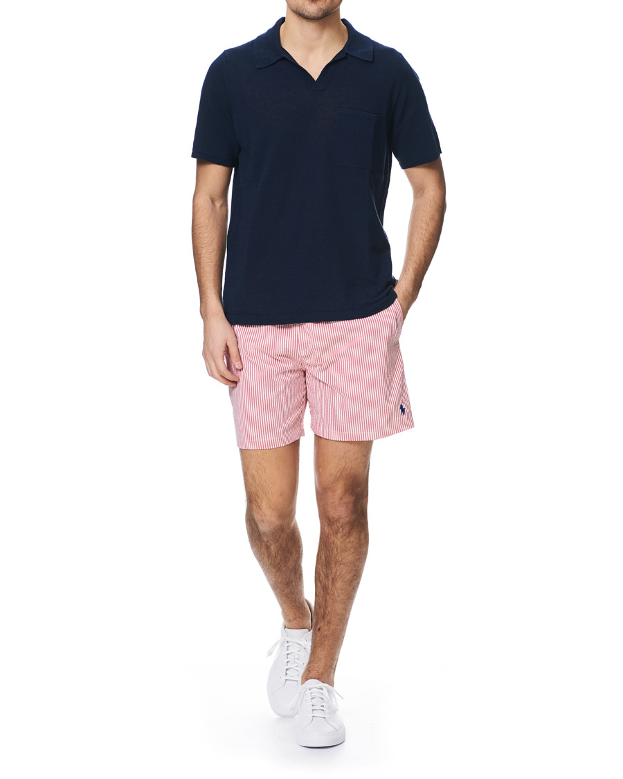 Herre | Badeshorts | Polo Ralph Lauren | Seersucker Stripe Swimshorts Red/White