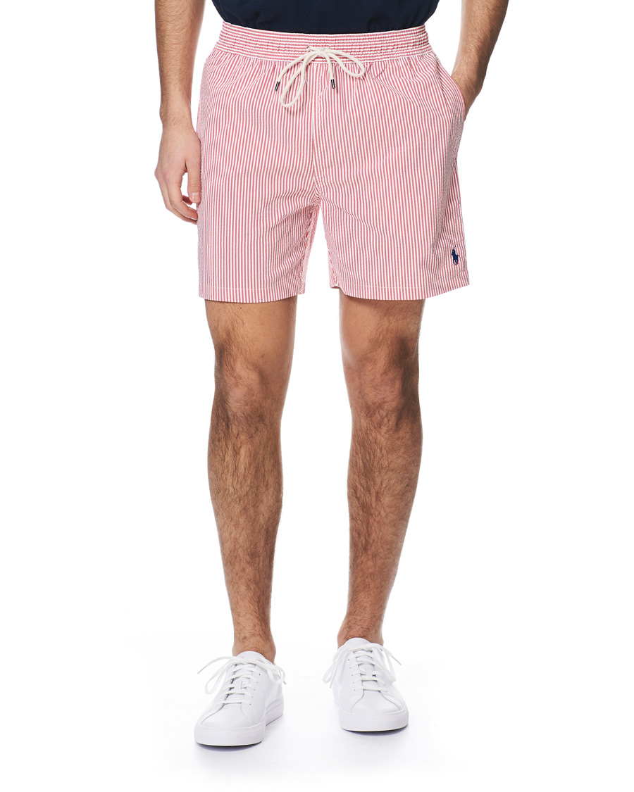 Herre | Badeshorts | Polo Ralph Lauren | Seersucker Stripe Swimshorts Red/White