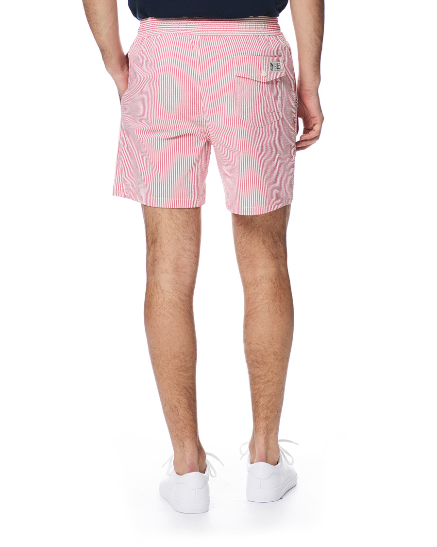 Herre | Badeshorts | Polo Ralph Lauren | Seersucker Stripe Swimshorts Red/White