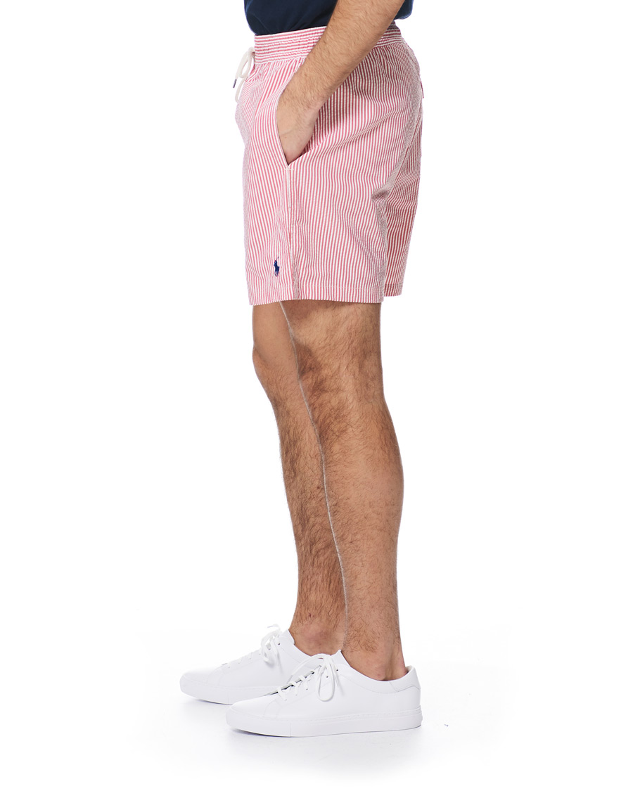 Herre | Badeshorts | Polo Ralph Lauren | Seersucker Stripe Swimshorts Red/White