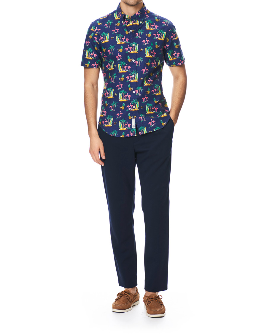 Herre | Skjorter | Polo Ralph Lauren | Slim Fit Printed Short Sleeve Shirt Coconut Flamingo