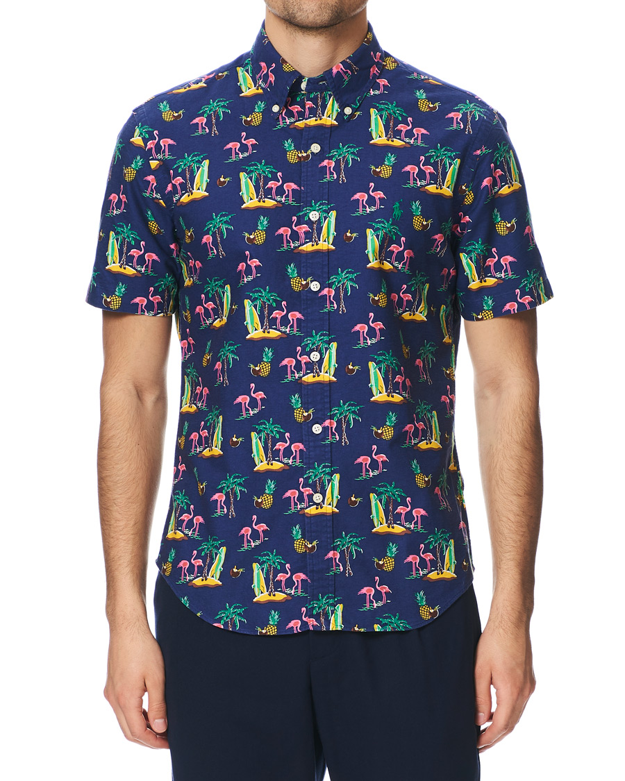 Herre | Skjorter | Polo Ralph Lauren | Slim Fit Printed Short Sleeve Shirt Coconut Flamingo