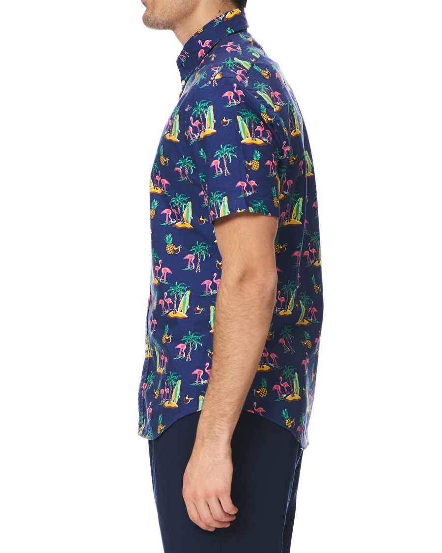 Herre | Skjorter | Polo Ralph Lauren | Slim Fit Printed Short Sleeve Shirt Coconut Flamingo