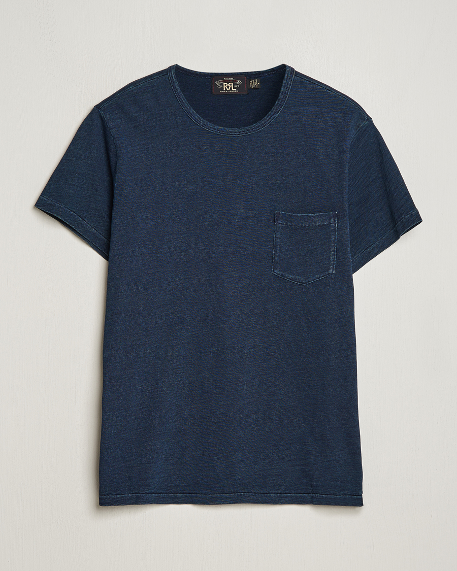 Herre | T-Shirts | RRL | Short Sleeve Pocket Tee Rinsed Indigo